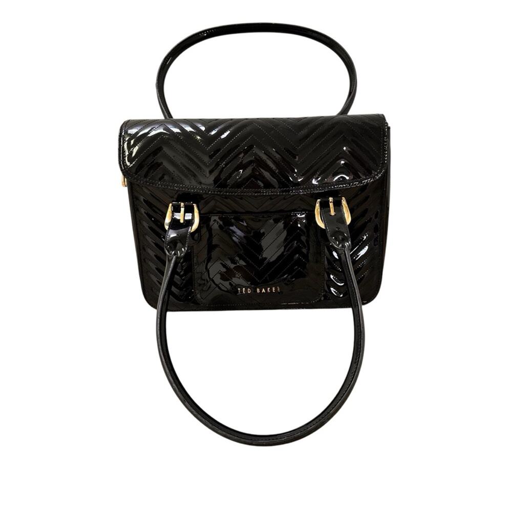 Ted Baker Black Patent Shoulder Bag
